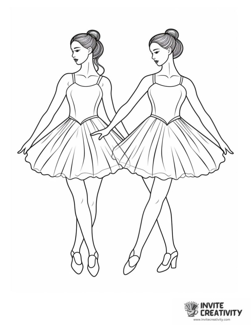 Ballet coloring book page