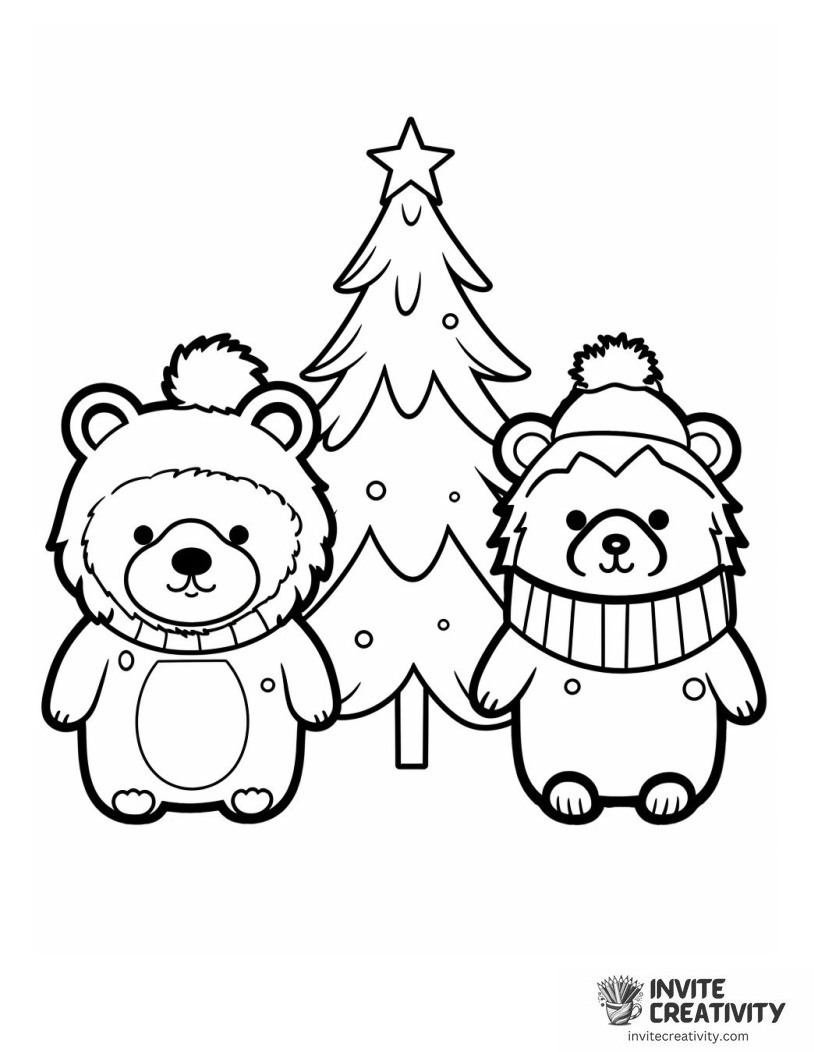 Christmas Animals Coloring page