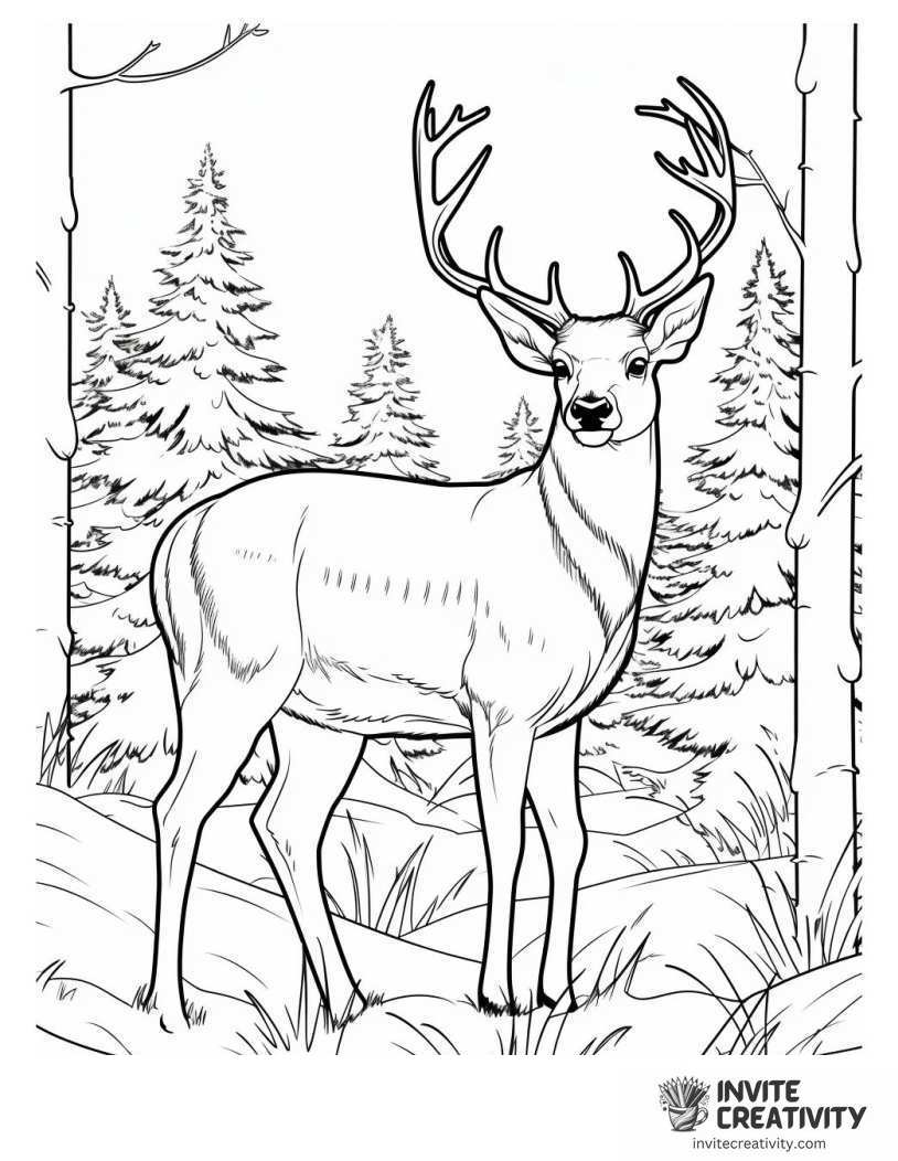 Christmas Deer outline