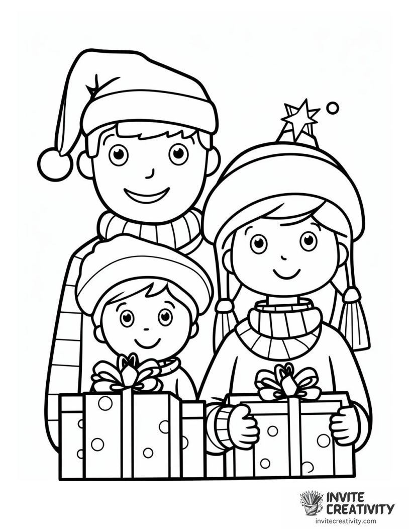 Christmas Family Coloring page