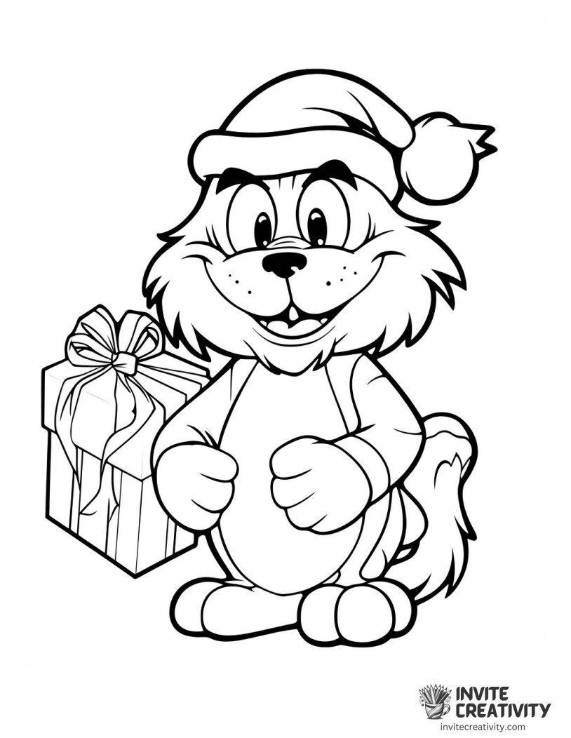Christmas Garfield Coloring sheet
