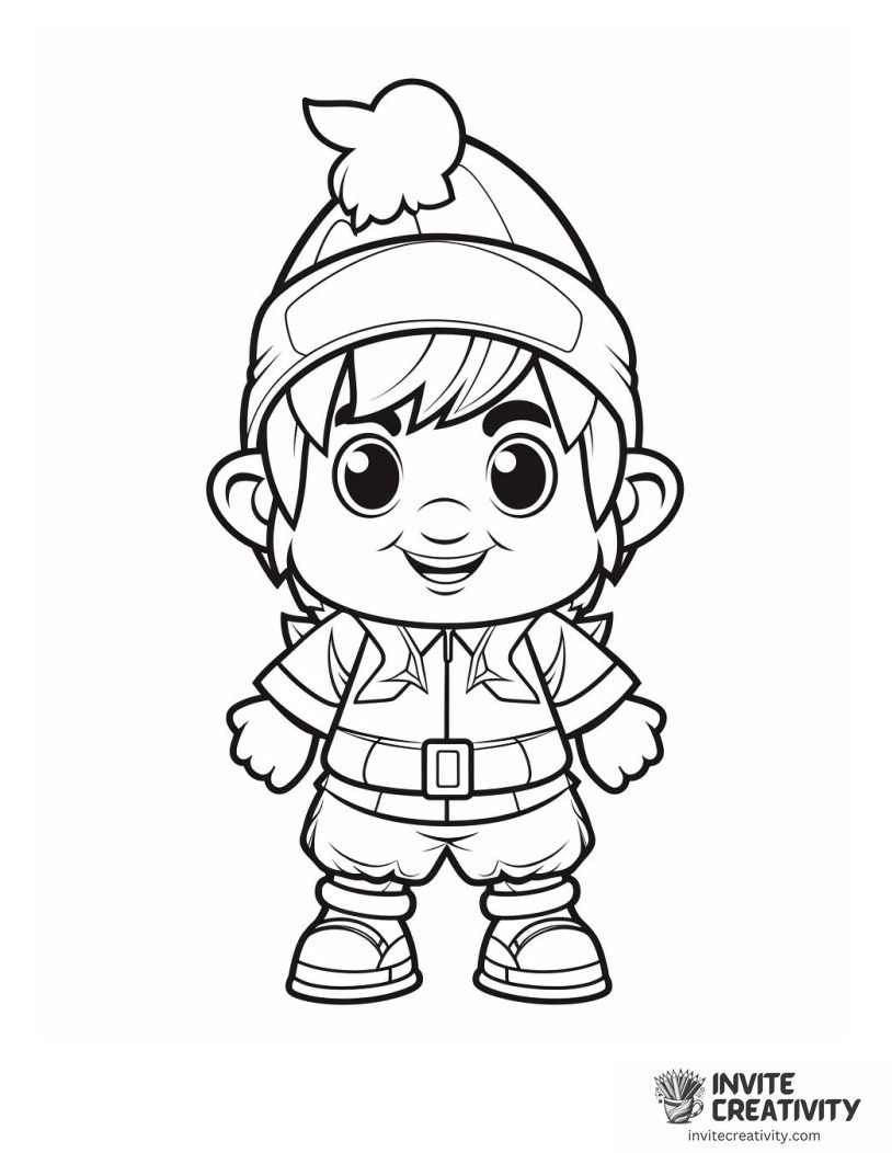 Christmas Gnome Coloring page