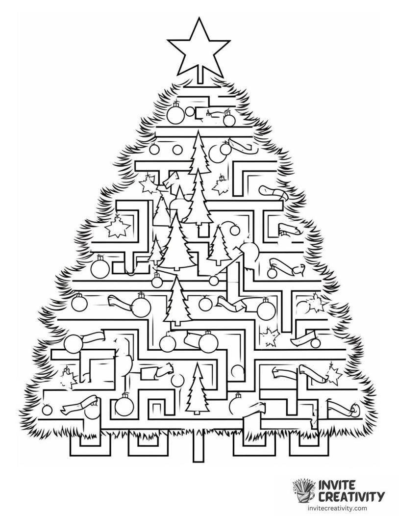 Christmas Maze Coloring sheet
