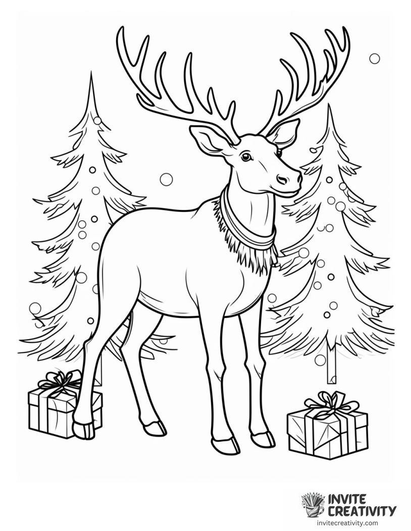 Christmas Moose Coloring sheet