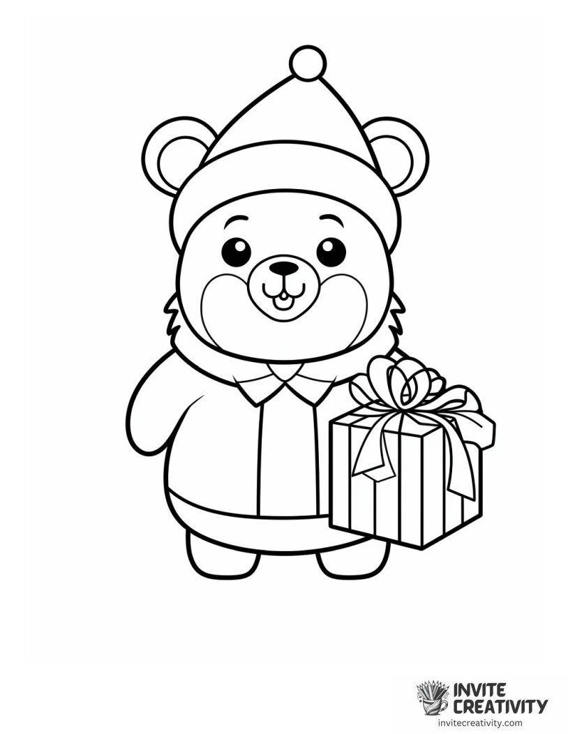 Christmas Panda Coloring page