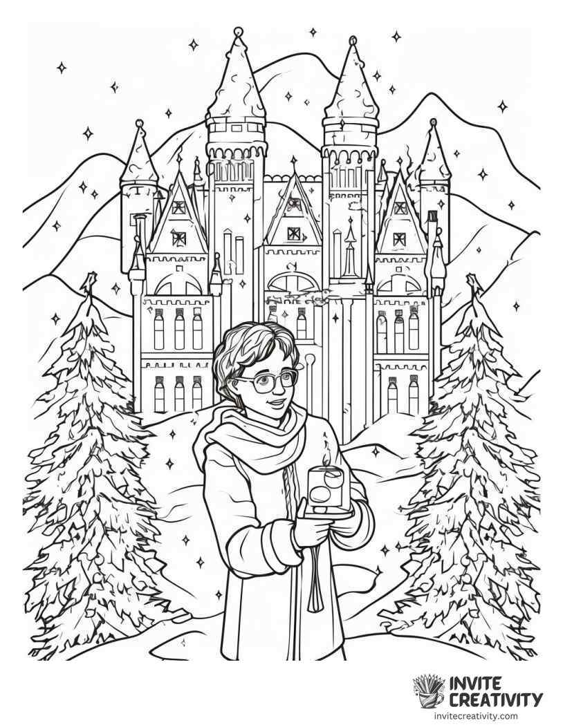 Harry Potter Christmas Coloring sheet