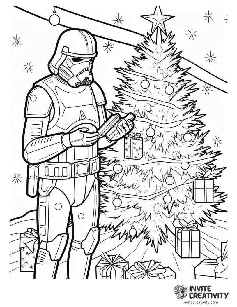 Star Wars Christmas Page to Color