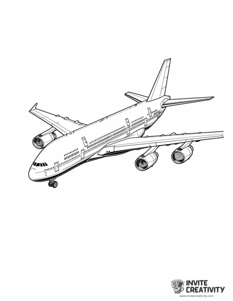 a380 airplane coloring sheet