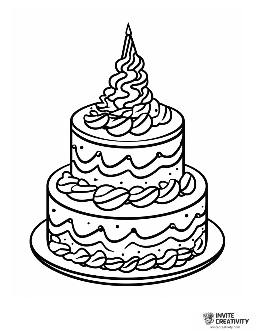 adorable unicorn cake illustration