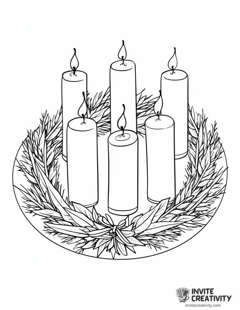 advent christmas wreath outline