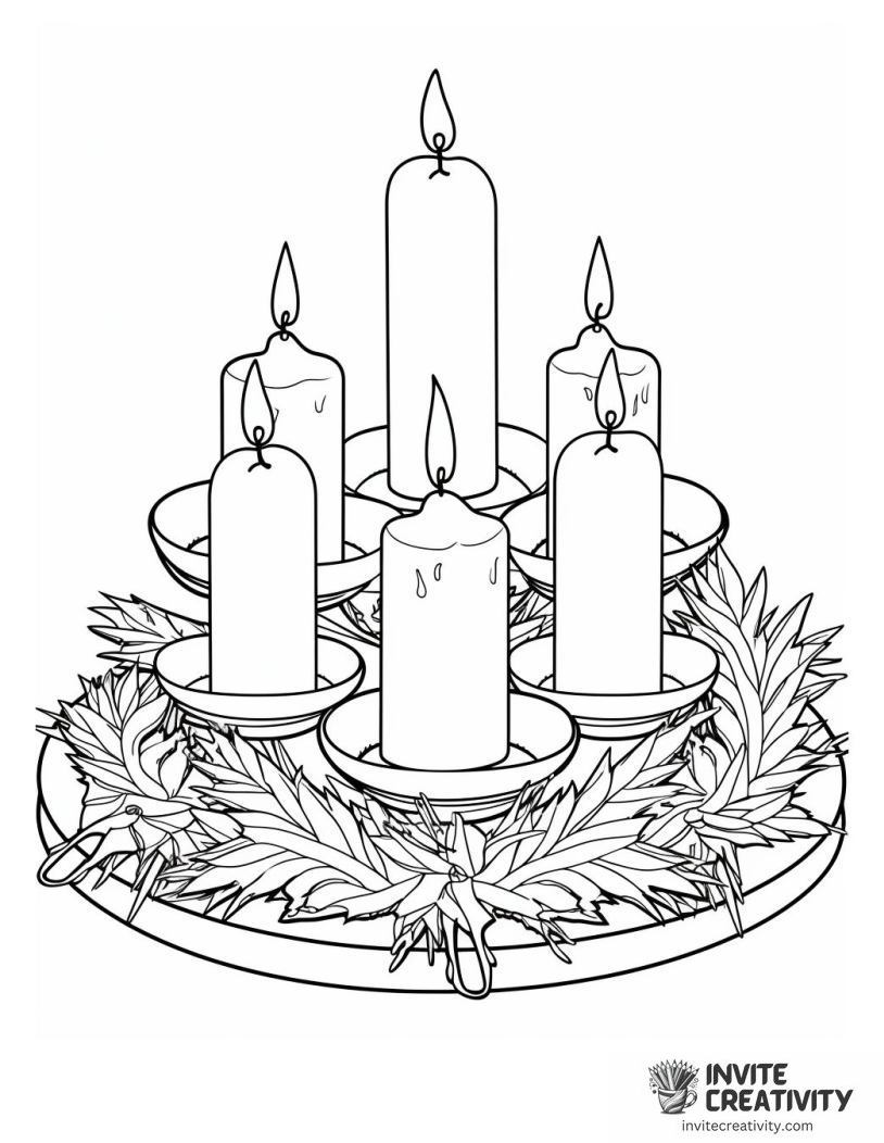 advent wreath Coloring page