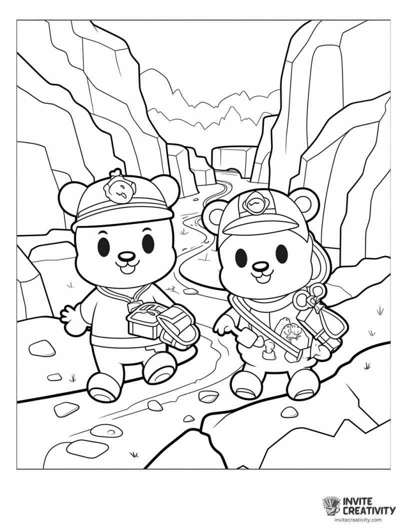 adventuring gummy bears coloring page