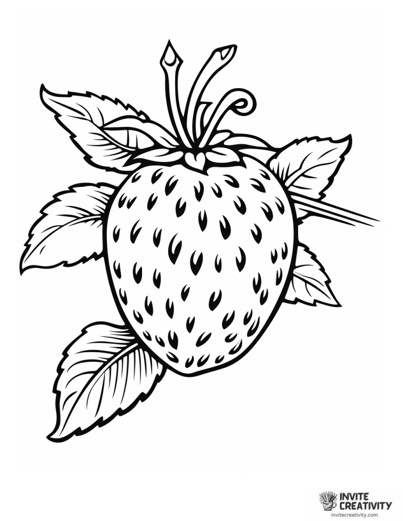 aged strawberry coloring sheet