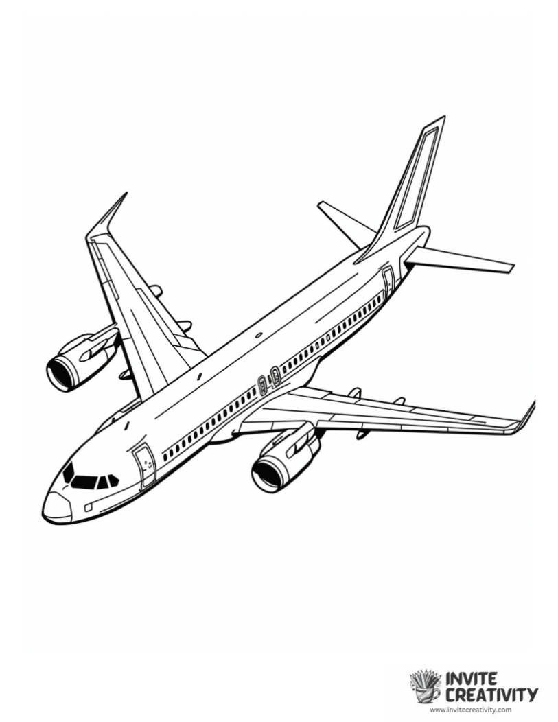 airbus simple to color for kids