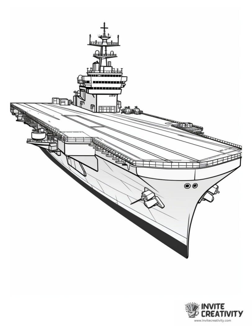 aircraft carrier coloring book page