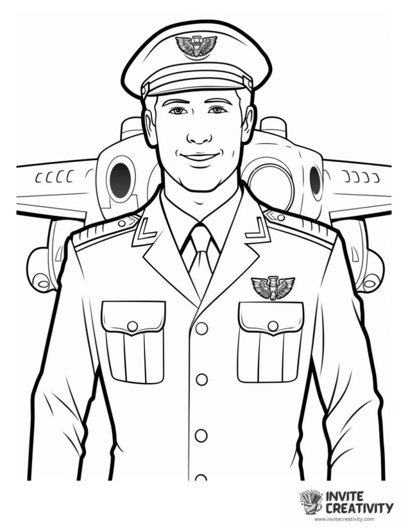 airplane pilot drawing to color