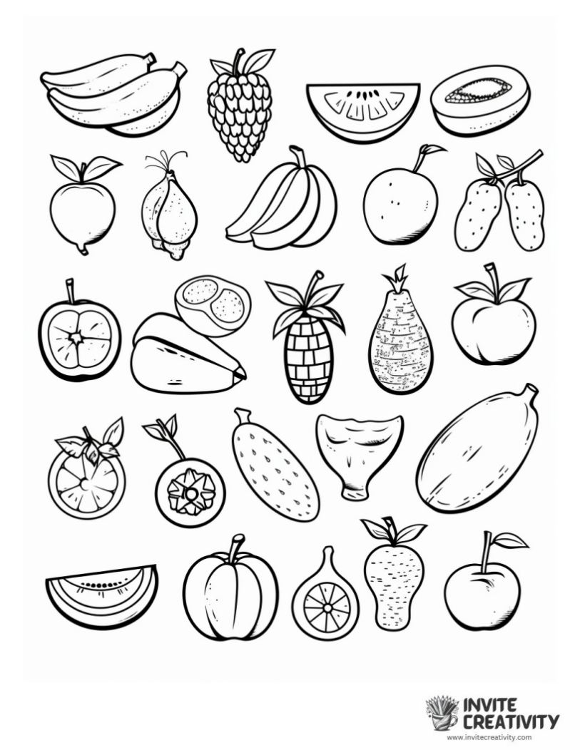 all fruit coloring page