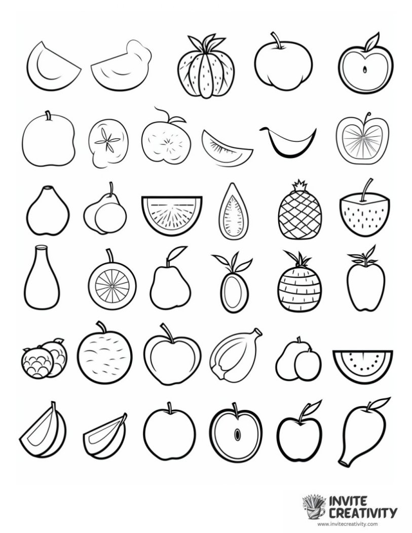 all fruit coloring sheet