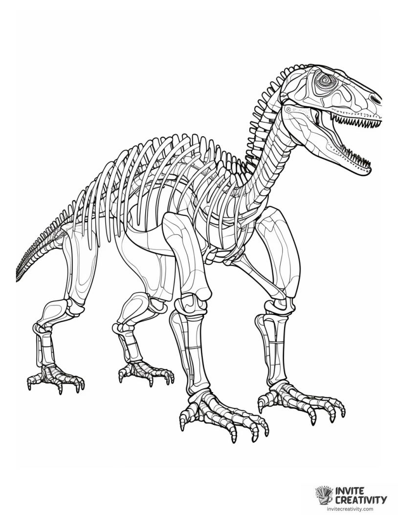 allosaurus anatomy drawing to color