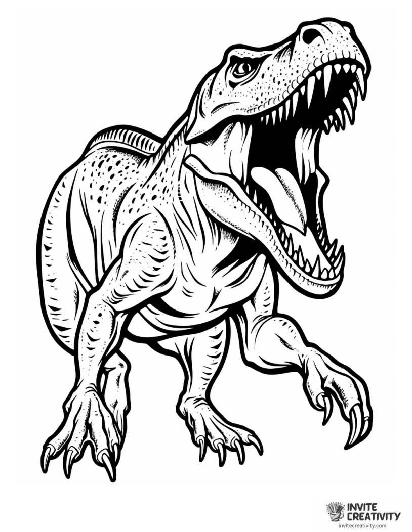 allosaurus roaring coloring page