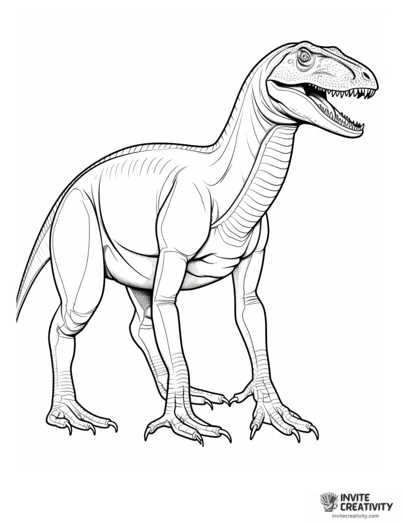 allosaurus theropod coloring page