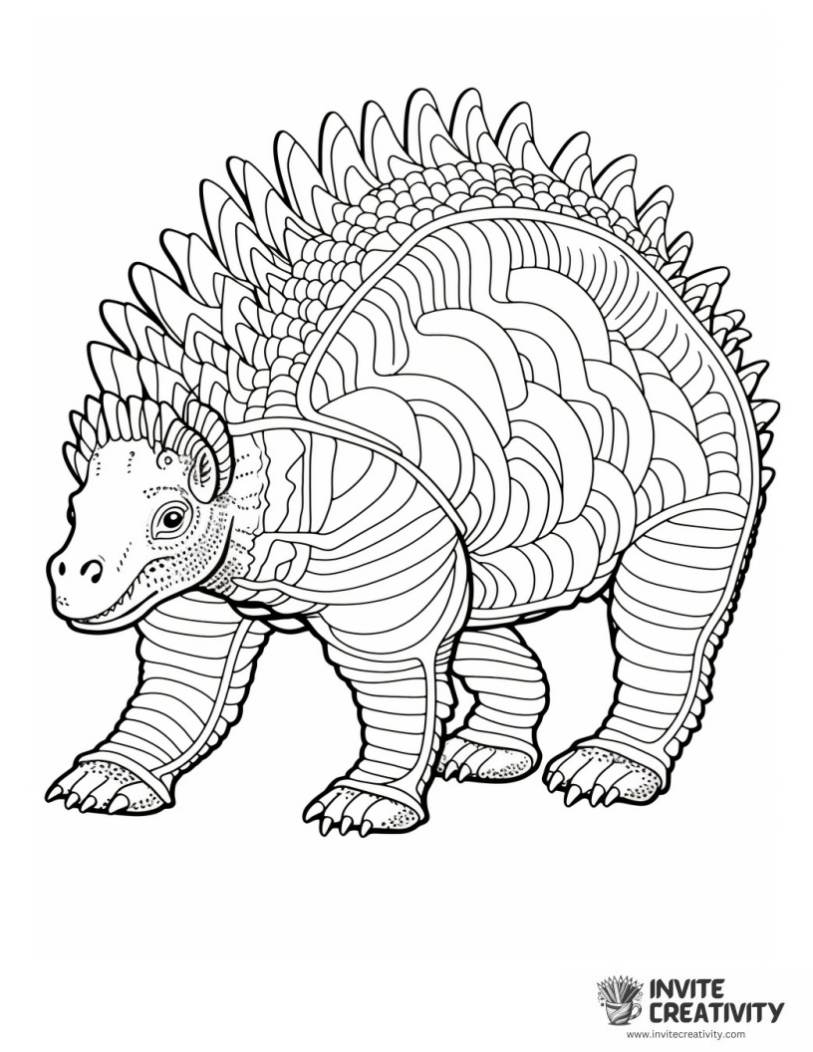 ankylosaurus page to color