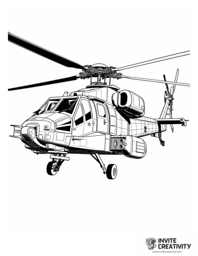 apache helicopter coloring page