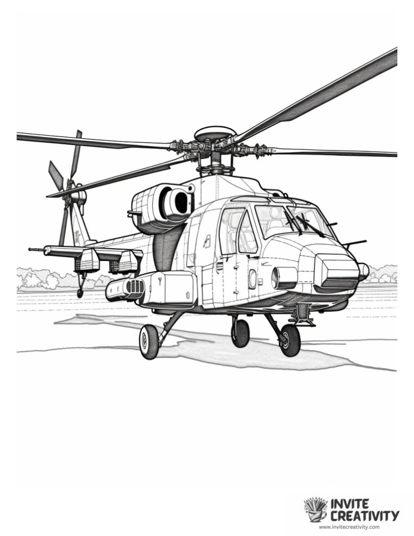 apache helicopter coloring sheet