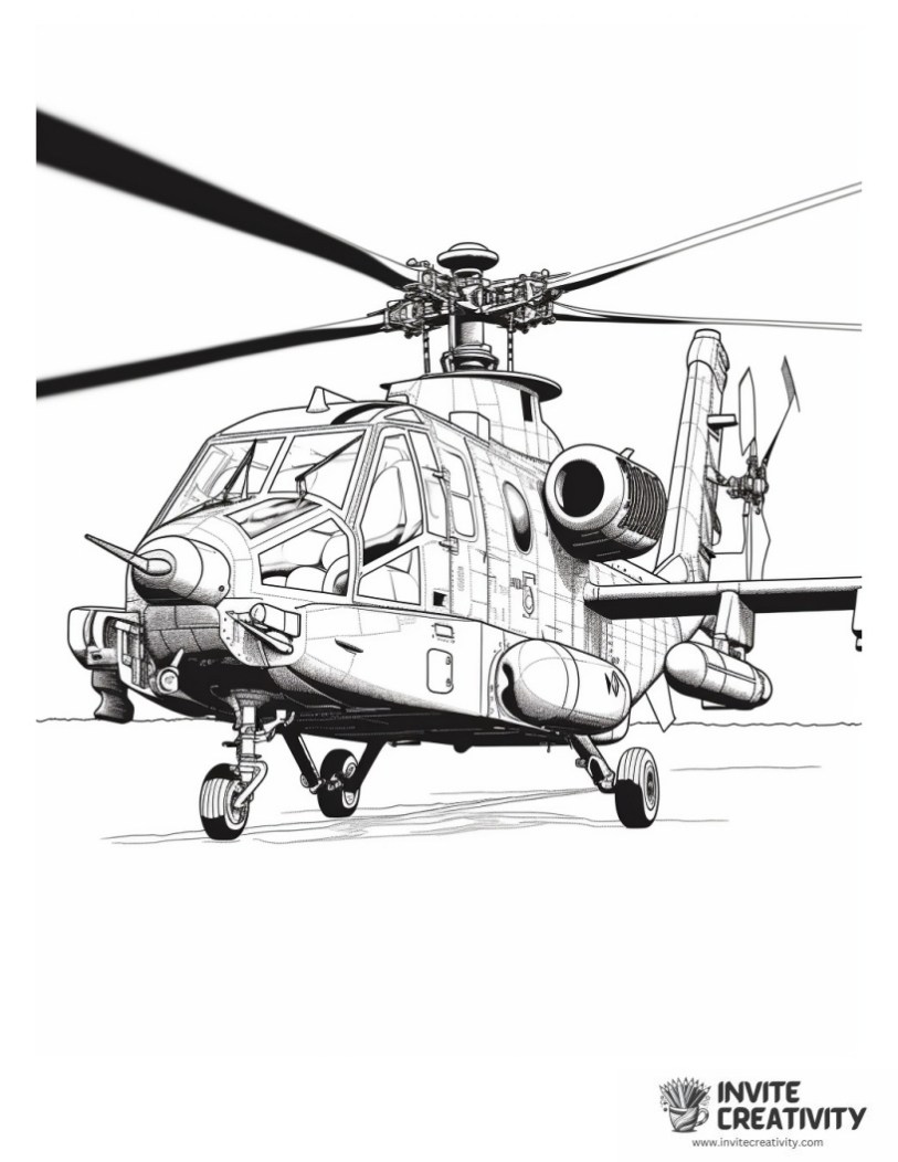 apache helicopter to color