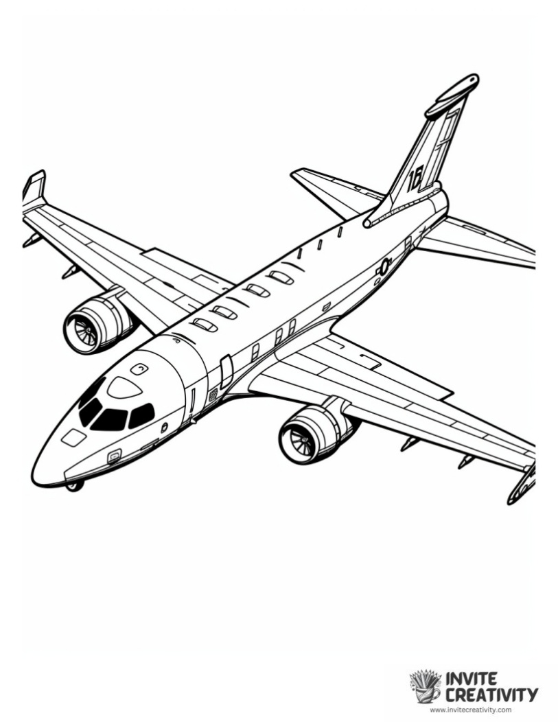 army jet coloring book page