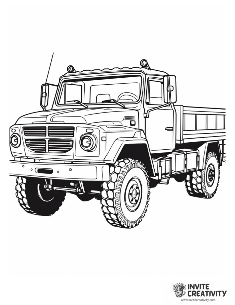 army truck coloring page