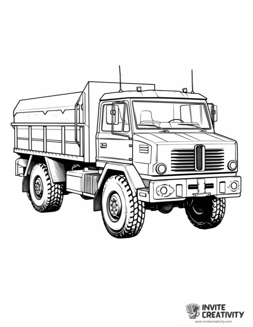 army truck coloring sheet