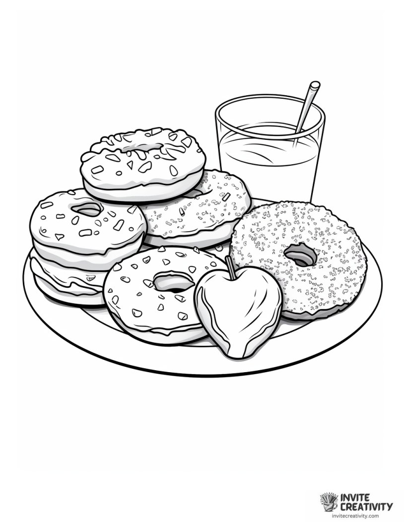 assorted donuts coloring sheet