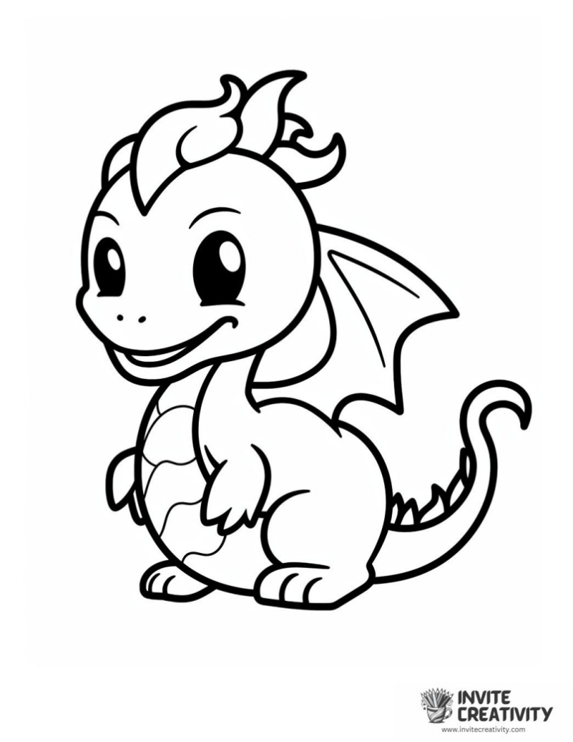 baby fire dragon for preschool to color