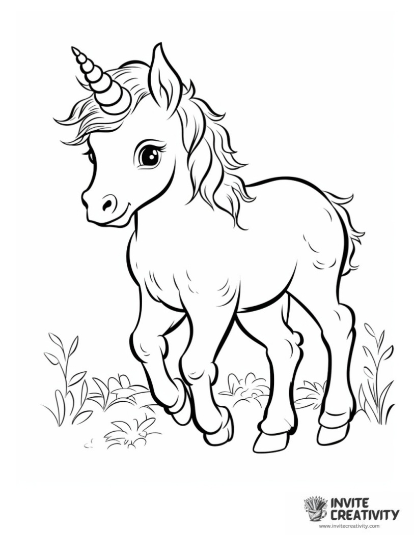 baby unicorn coloring page