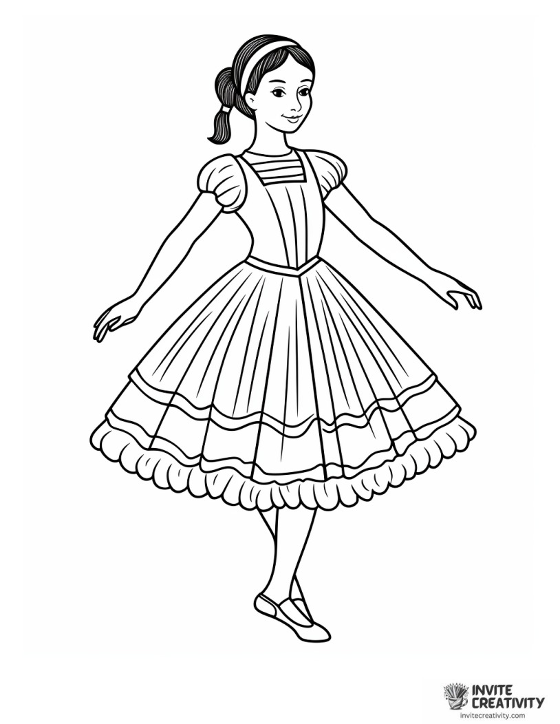 ballerina drawing to color