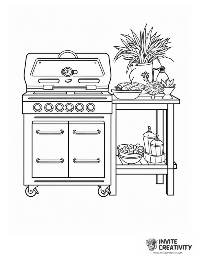 barbeque coloring page