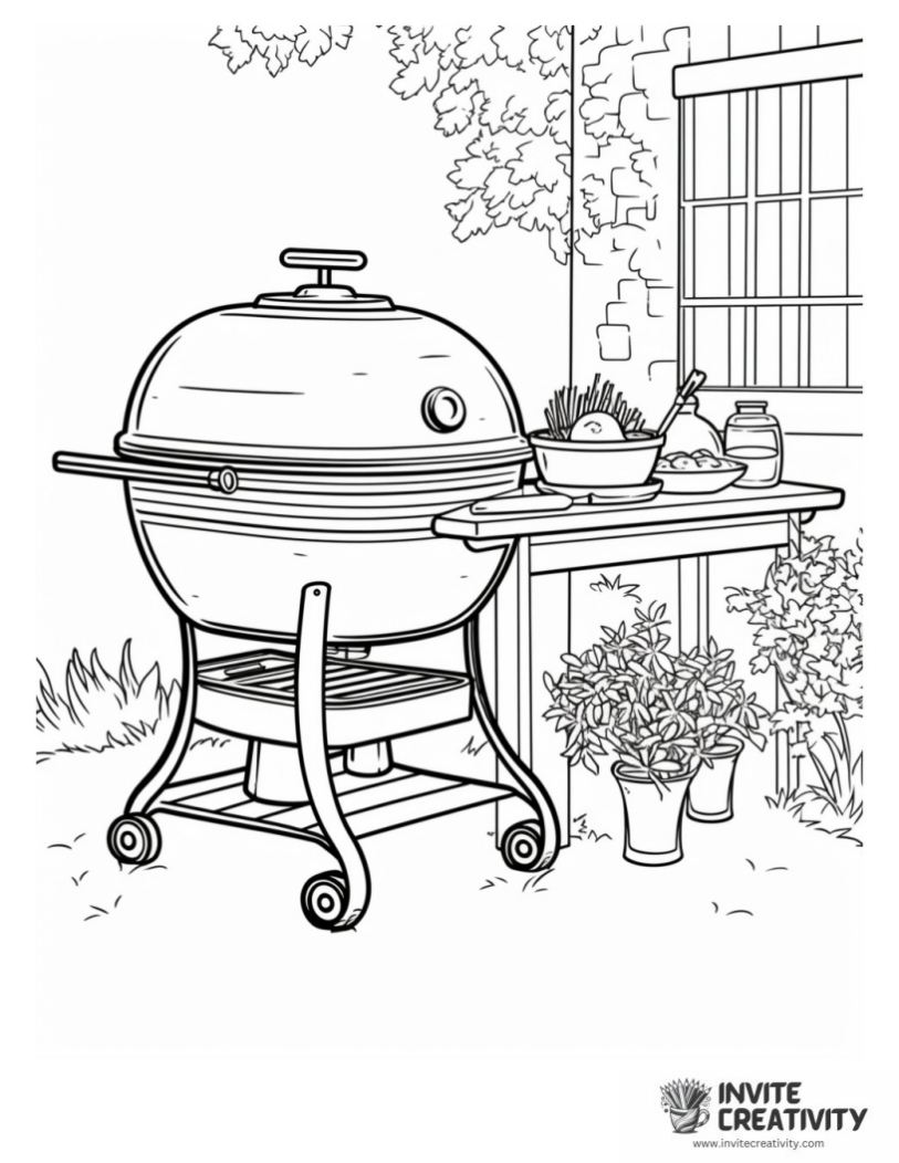 barbeque coloring sheet