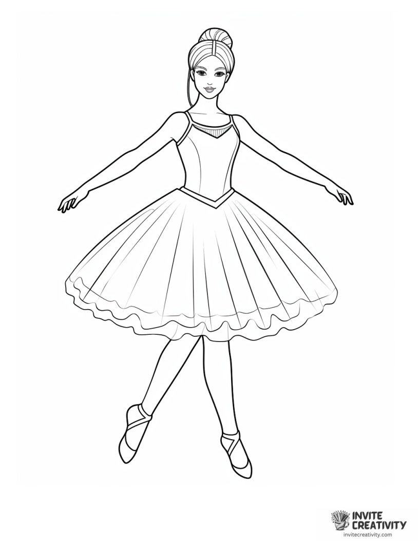 barbie style ballerina to color