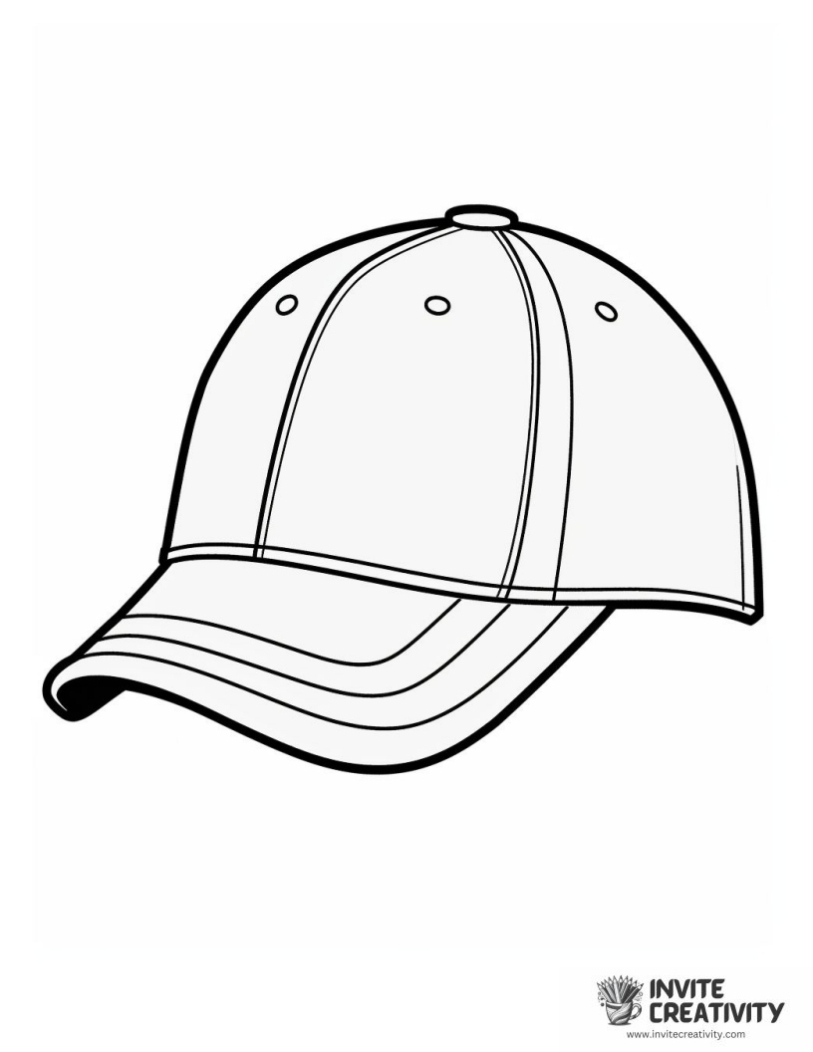 baseball cap coloring book page