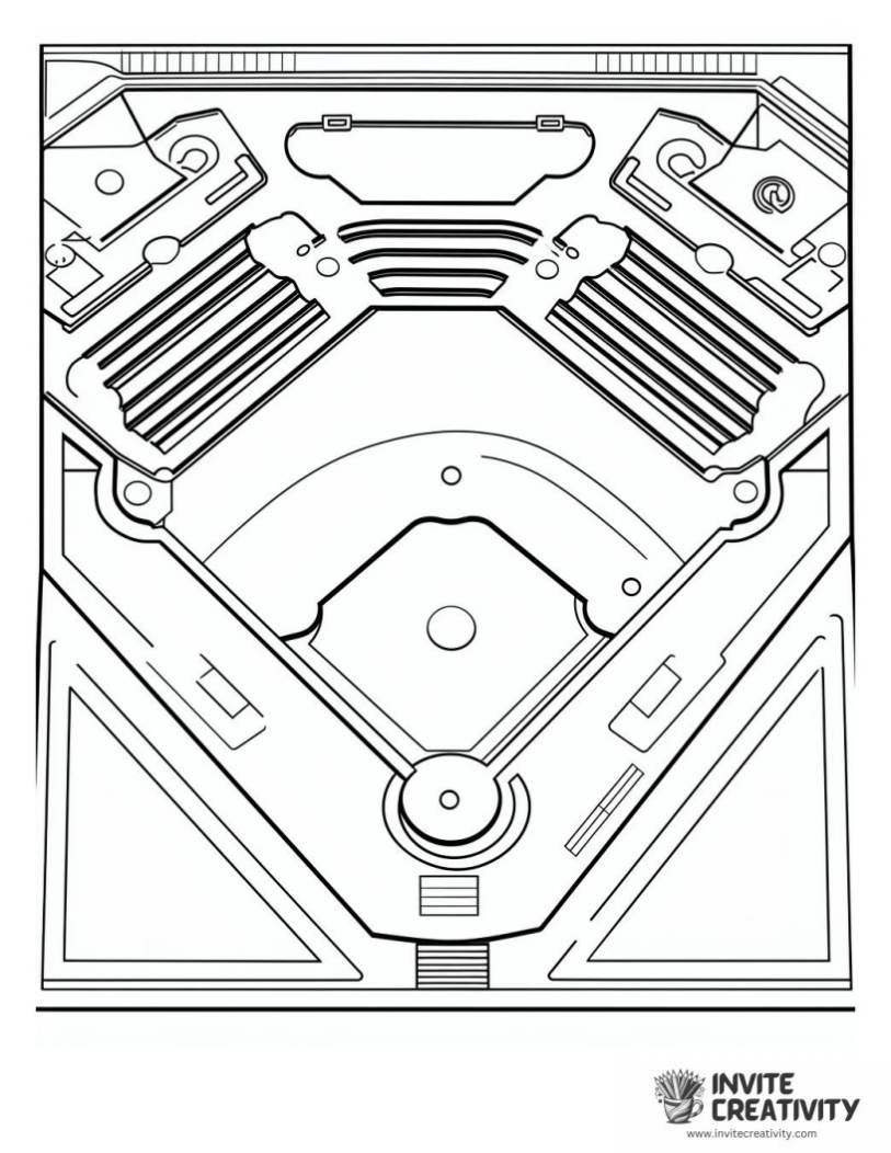baseball field coloring page