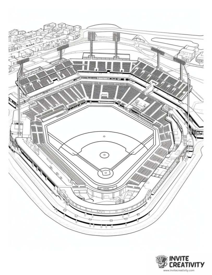 baseball fields coloring sheet