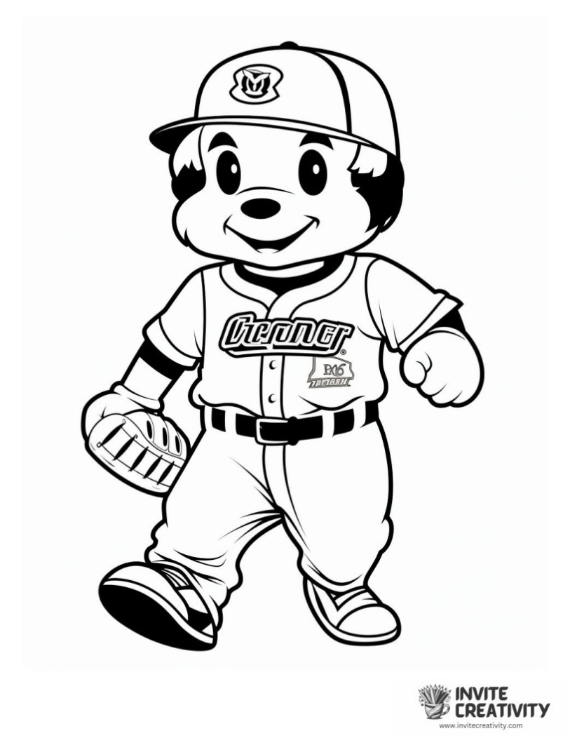 baseball mascot coloring sheet