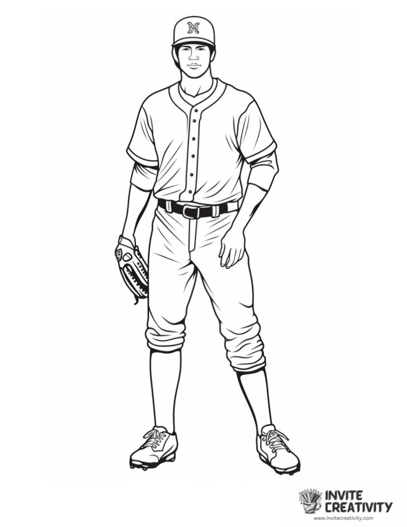 baseball player coloring page