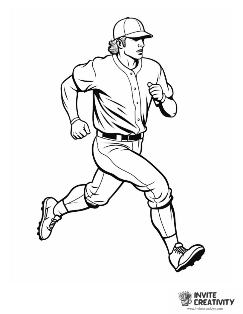 baseball player running to color