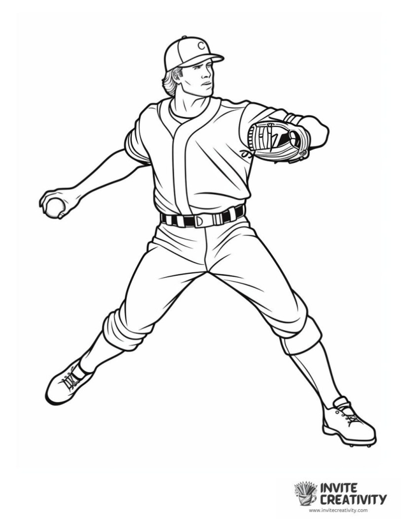 baseball player throwing a ball coloring sheet