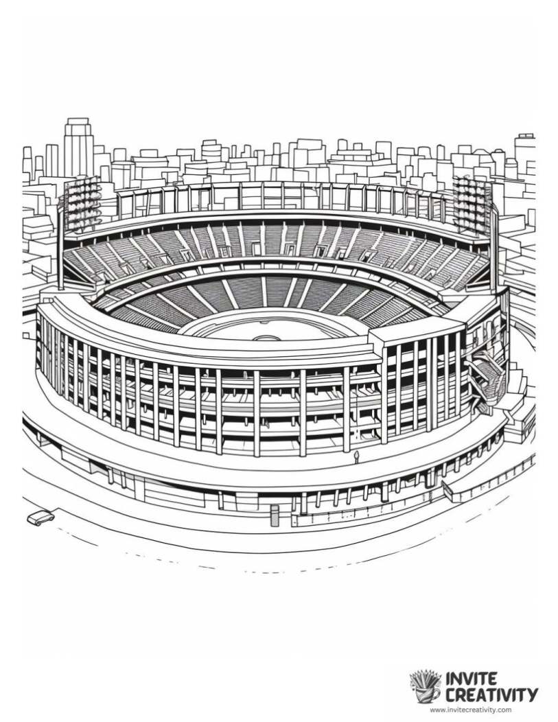 baseball stadium coloring page