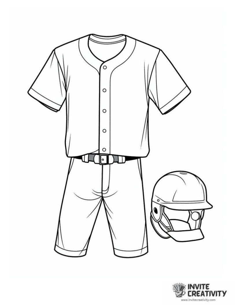 baseball uniform coloring book page
