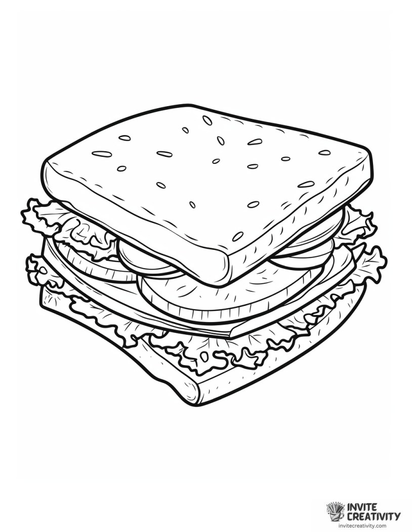 basic sandwich coloring sheet