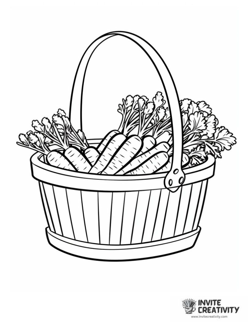 basket of carrots coloring sheet